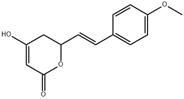 (E)-5,6-Dihydro-4-hydroxy-6-[2-(4-Methoxyphenyl)ethenyl]-2H-pyran-2-one Struktur