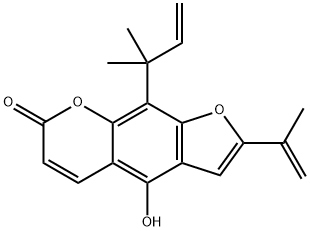 9-(1,1-Dimethyl-2-propenyl)-4-hydroxy-2-(1-methylethenyl)-7H-furo[3,2-g][1]benzopyran-7-one,62395-58-8,结构式