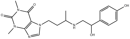 7-[3-[[2-Hydroxy-2-(p-hydroxyphenyl)ethyl]amino]butyl]theophyline Structure