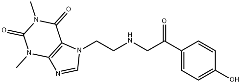 7-[2-[(4-Hydroxyphenylcarbonylmethyl)amino]ethyl]theophyline 结构式