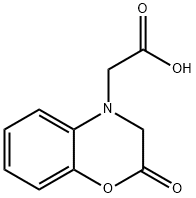 (2-オキソ-2,3-ジヒドロ-4H-1,4-ベンゾキサジン-4-イル)酢酸 化学構造式