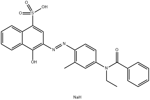 3-[[4-[ベンゾイル(エチル)アミノ]-2-メチルフェニル]アゾ]-4-ヒドロキシ-1-ナフタレンスルホン酸ナトリウム 化学構造式