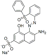 sodium 6-amino-4-hydroxy-5-[[2-(phenylsulphonyl)phenyl]azo]naphthalene-2-sulphonate Structure