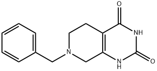 7-ベンジル-5,6,7,8-テトラヒドロピリド[3,4-D]ピリミジン-2,4(1H,3H)-ジオン 化学構造式