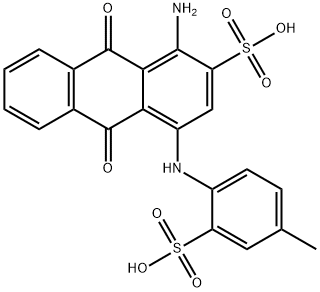 1-Amino-9,10-dihydro-4-[(4-methyl-2-sulfophenyl)amino]-9,10-dioxo-2-anthracenesulfonic acid,6247-36-5,结构式