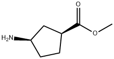 Cyclopentanecarboxylic acid, 3-amino-, methyl ester, (1S,3R)- (9CI) Structure