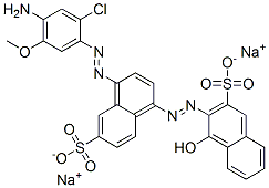 3-[[4-[(4-Amino-2-chloro-5-methoxyphenyl)azo]-6-sulfo-1-naphtyl]azo]-4-hydroxy-2-naphthalenesulfonic acid disodium salt|