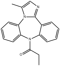 3-Methyl-9-propionyl-9H-dibenz[b,f]imidazo[1,2-d][1,4]diazepine Struktur