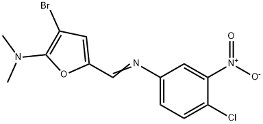 2-Furanamine,  3-bromo-5-[[(4-chloro-3-nitrophenyl)imino]methyl]-N,N-dimethyl-|