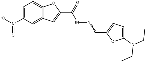 2-Benzofurancarboxylic  acid,  5-nitro-,  [[5-(diethylamino)-2-furanyl]methylene]hydrazide  (9CI),625397-44-6,结构式