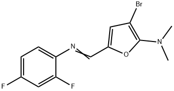2-Furanamine,  3-bromo-5-[[(2,4-difluorophenyl)imino]methyl]-N,N-dimethyl- Structure