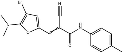 2-Propenamide,  3-[4-bromo-5-(dimethylamino)-2-furanyl]-2-cyano-N-(4-methylphenyl)- Structure