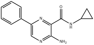 Pyrazinecarboxamide, 3-amino-N-cyclopropyl-6-phenyl- (9CI) Structure