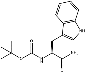 Nα-(tert-ブトキシカルボニル)-L-トリプトファンアミド 化学構造式