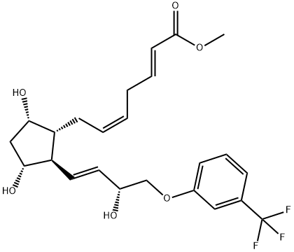 (2E,5Z)-7-[(1R)-3α,5α-ジヒドロキシ-2β-[(E,3R)-3-ヒドロキシ-4-[3-(トリフルオロメチル)フェノキシ]-1-ブテニル]シクロペンタン-1α-イル]-2,5-ヘプタジエン酸メチル 化学構造式