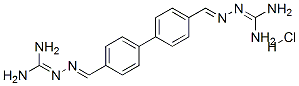 2-[[4-[4-[(E)-(diaminomethylidenehydrazinylidene)methyl]phenyl]phenyl] methylideneamino]guanidine hydrochloride 结构式