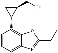 Cyclopropanemethanol, 2-(2-ethyl-7-benzoxazolyl)-, (1R,2R)- (9CI) 结构式