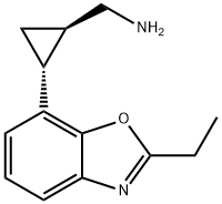 Cyclopropanemethanamine, 2-(2-ethyl-7-benzoxazolyl)-, (1R,2R)- (9CI) 结构式
