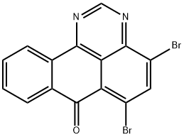 4,6-ジブロモ-7H-ベンゾ[e]ペリミジン-7-オン 化学構造式
