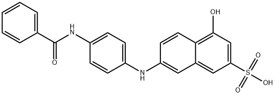 6-(4-benzamidoanilino)-1-naphthol-3-sulfonic acid Structure