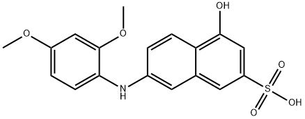 6-(2,4-dimethoxyanilino)-1-naphthol-3-sulfonic acid 化学構造式