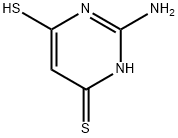 2-アミノ-1,4-ジヒドロ-6-メルカプト-4-ピリミジンチオン 化学構造式