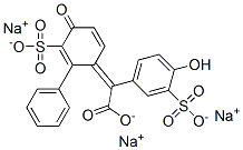 3,3'-[3-オキソイソベンゾフラン-1(3H)-イリデン]-6-ソジオオキシ-6'-ヒドロキシビス(ベンゼンスルホン酸)ジナトリウム 化学構造式