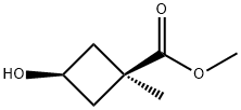 Cyclobutanecarboxylic acid, 3-hydroxy-1-methyl-, methyl ester, cis- (9CI) 化学構造式