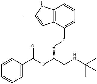 2-Propanol, 1-[(1,1-dimethylethyl)amino]-3-[(2-methyl-1H-indol-4-yl)oxy]-, benzoate (ester), (S)- Struktur