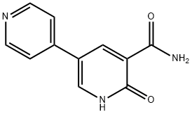 1,6-ジヒドロ-6-オキソ-3,4'-ビピリジン-5-カルボアミド 化学構造式