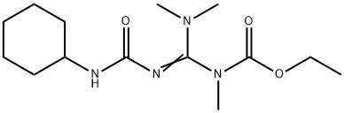 ethyl [[[(cyclohexylamino)carbonyl]imino](dimethylamino)methyl]methylcarbamate Struktur