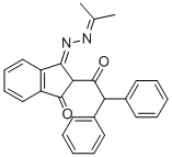 (3E)-2-(2,2-diphenylacetyl)-3-(propan-2-ylidenehydrazinylidene)inden-1-one Struktur