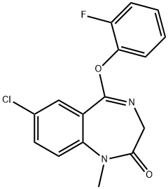 7-Chloro-5-(o-fluorophenoxy)-1-methyl-1H-1,4-benzodiazepin-2(3H)-one,62903-61-1,结构式