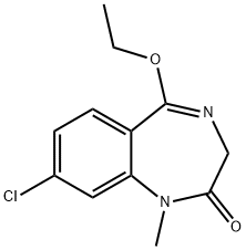 8-クロロ-5-エトキシ-1-メチル-1H-1,4-ベンゾジアゼピン-2(3H)-オン 化学構造式