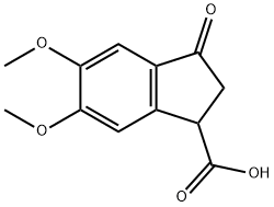 2,3-DIHYDRO-5,6-DIMETHOXY-3-OXO-1H-INDENE-1-CARBOXYLIC ACID 结构式