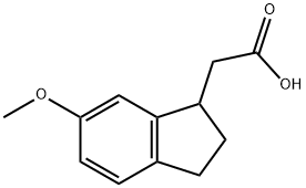6-methoxyindan-1-acetic acid Struktur