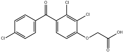 [2,3-dichloro-4-(4-chlorobenzoyl)phenoxy]acetic acid Struktur