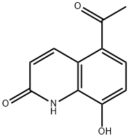 5-アセチル-8-ヒドロキシ-1H-キノリン-2-オン 化学構造式