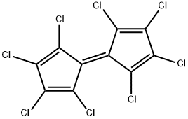 1,2,3,4-テトラクロロ-5-(2,3,4,5-テトラクロロ-2,4-シクロペンタジエン-1-イリデン)-1,3-シクロペンタジエン 化学構造式