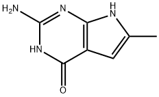 2-Amino-5-methyl-3H-pyrrolo[2,3-d]pyrimidin-4(7H)-one,62981-82-2,结构式