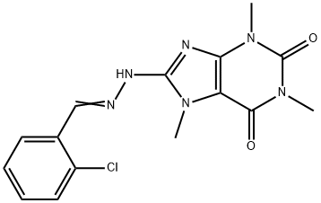 2-Chlorobenzaldehyde (1,3,7-trimethylxanthin-8-yl)hydrazone 结构式