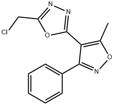 2-(CHLOROMETHYL)-5-(5-METHYL-3-PHENYLISOXAZOL-4-YL)-1,3,4-OXADIAZOLE 化学構造式