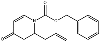 benzyl 2-allyl-3,4-dihydro-4-oxopyridine-1(2H)-carboxylate 化学構造式