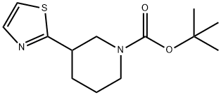 3-(2-Thiazolyl)-1-piperidinecarboxylic acid 1,1<br>-dimethylethyl ester Structure