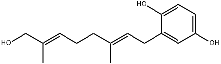 2-[(2E,6E)-8-Hydroxy-3,7-dimethyl-2,6-octadienyl]-1,4-benzenediol 结构式