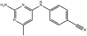 4-[(2-amino-6-methyl-pyrimidin-4-yl)amino]benzonitrile Struktur