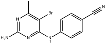 4-[(2-amino-5-bromo-6-methyl-pyrimidin-4-yl)amino]benzonitrile Structure