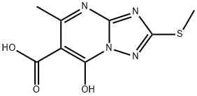 7-羟基-5-甲基-2-(甲硫基)-1,2,4-三唑并[1,5-A]嘧啶-6-羧酸,63059-40-5,结构式