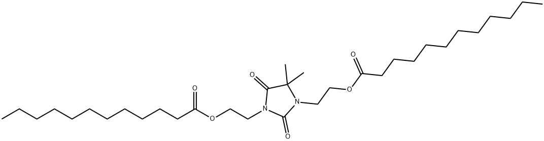 (4,4-dimethyl-2,5-dioxoimidazolidine-1,3-diyl)diethylene dilaurate,63059-80-3,结构式