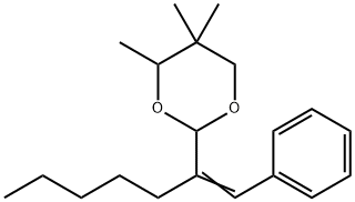 4,5,5-trimethyl-2-(1-phenylhept-1-en-2-yl)-1,3-dioxane Struktur